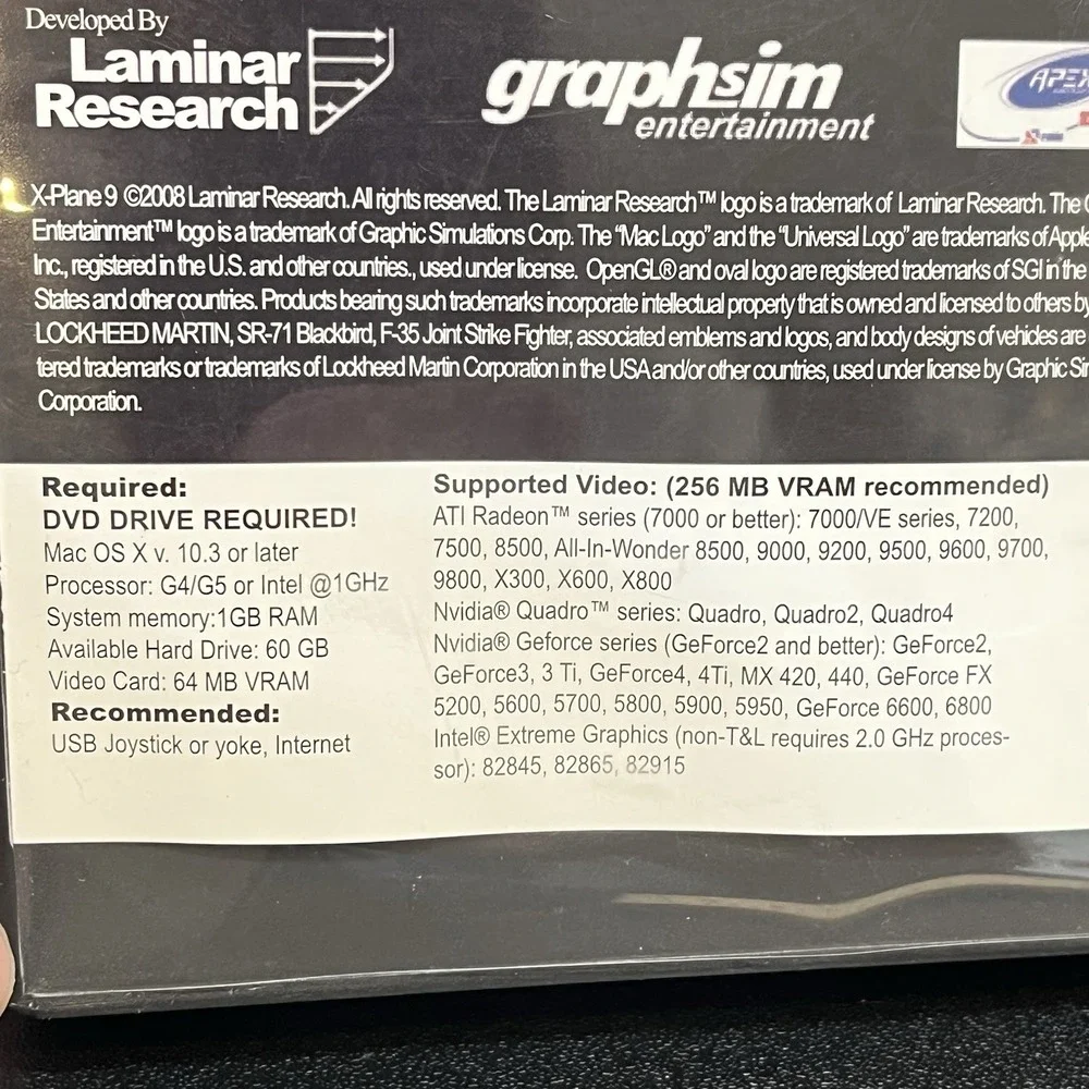 X-Plane 9 Flight Simulation PC Dvd Rom Software 2008 6 Discs - Disc 1 is MISSING